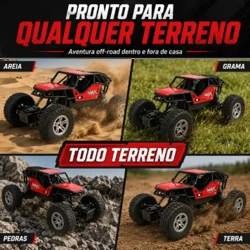 Carrinho Controle Remoto Rally Jipe Max Carro Grande Bateria Recarregavel
