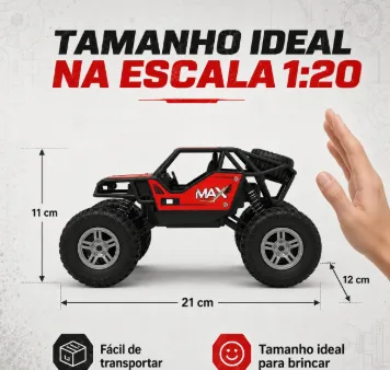 Carrinho Controle Remoto Rally Jipe Max Carro Grande Bateria Recarregavel