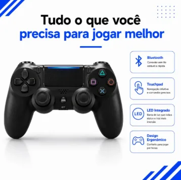 Controle Sem Fio Para PS4, Tv Smart, Pc, Vídeo Game e Celular